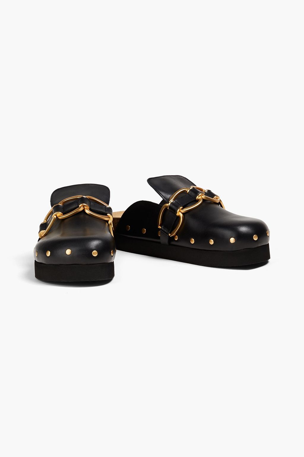 MAJE Embellished leather platform slippers