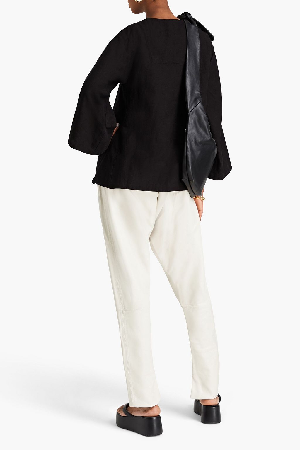 FIL DE VIE Odin lace-up linen top