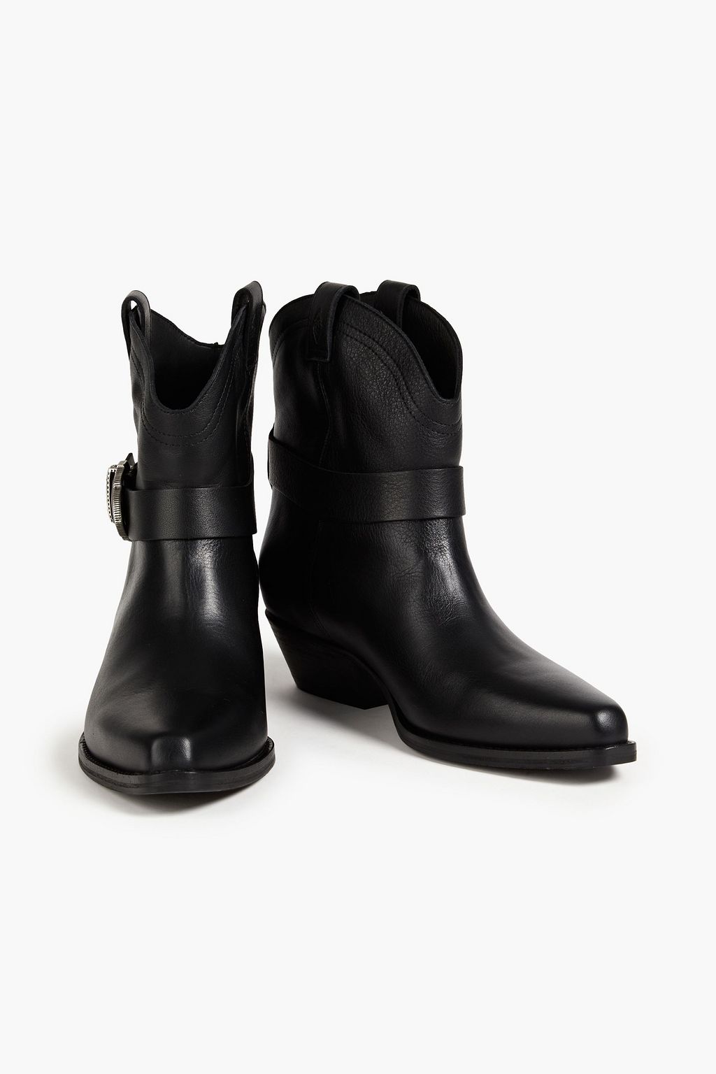 BA&SH Buckled leather ankle boots