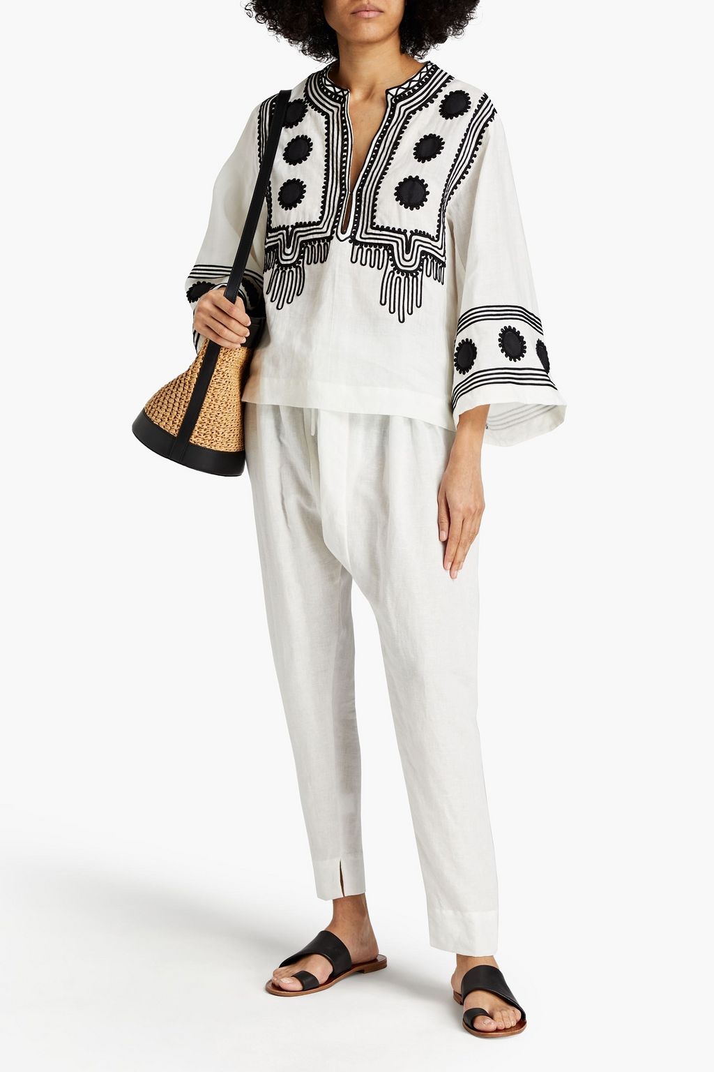 FIL DE VIE Marrakech linen tapered pants