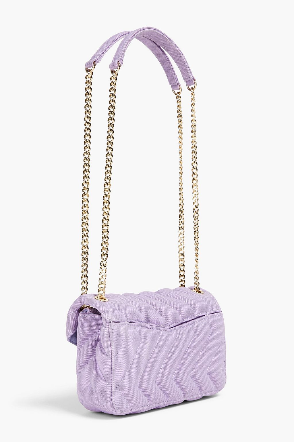 SANDRO Yza quilted canvas shoulder bag THE