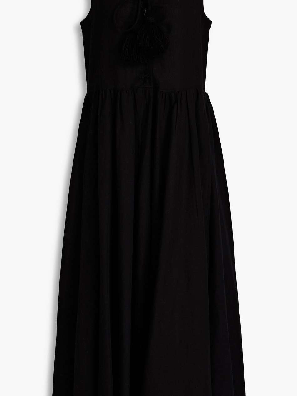 althea gathered linen midi dress