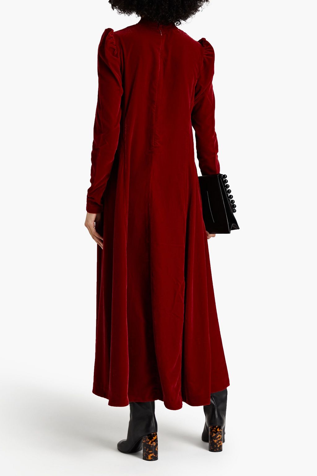 FIL DE VIE Virginia Maxikleid aus Samt mit Raffung