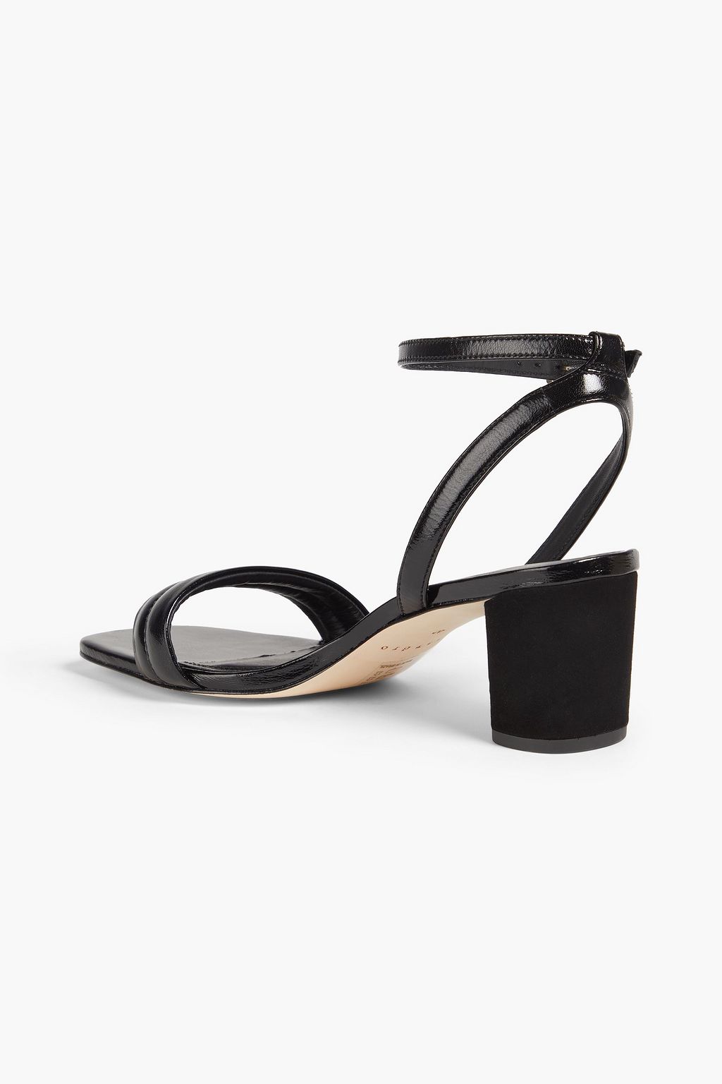 SANDRO Lauren glossed-leather sandals | THE OUTNET