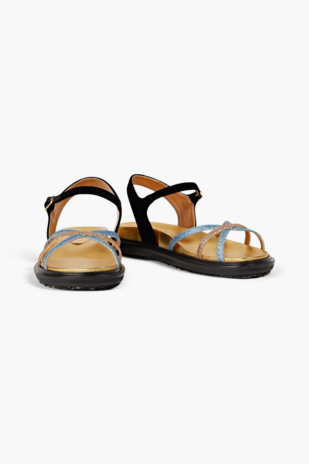 MARNI 글리터 디테일 벨벳 샌들