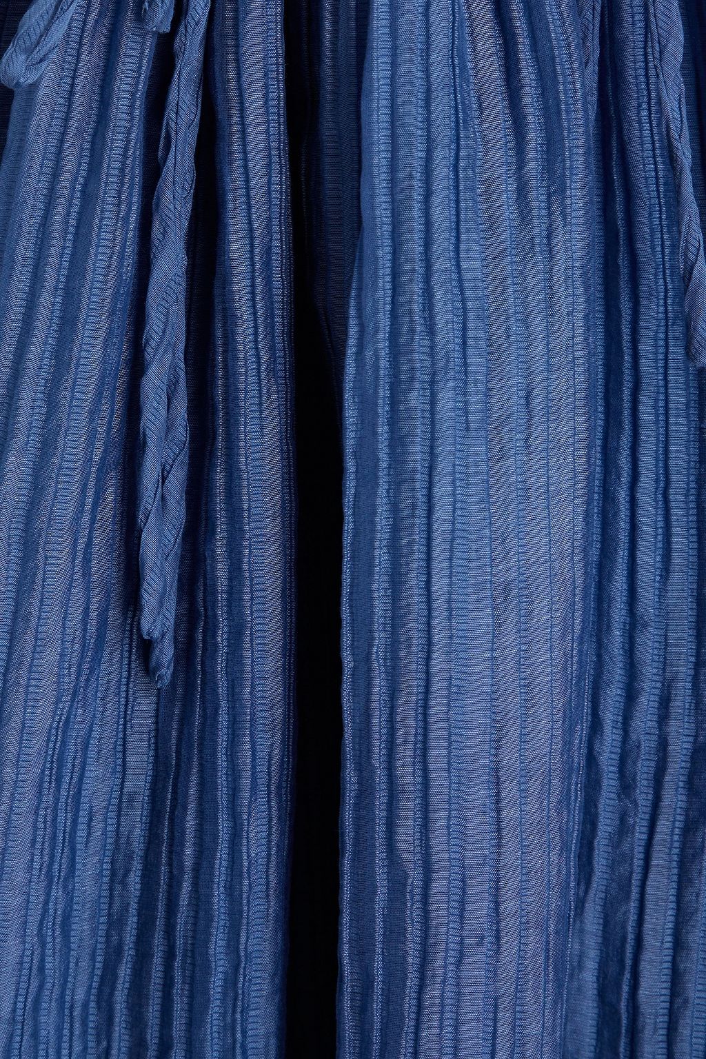 MAJE Plissé Lyocell-blend mini dress
