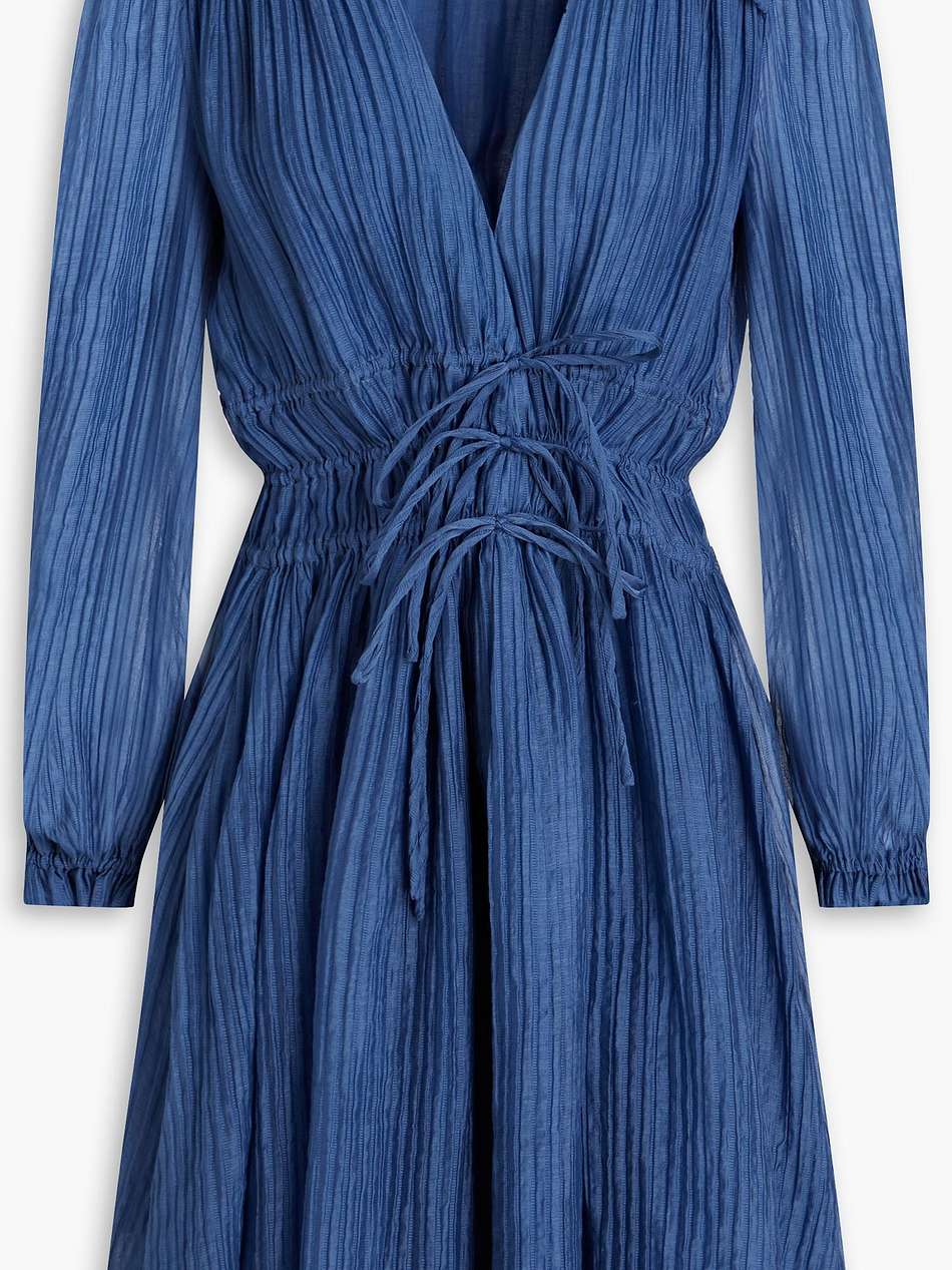 plissé lyocell-blend mini dress