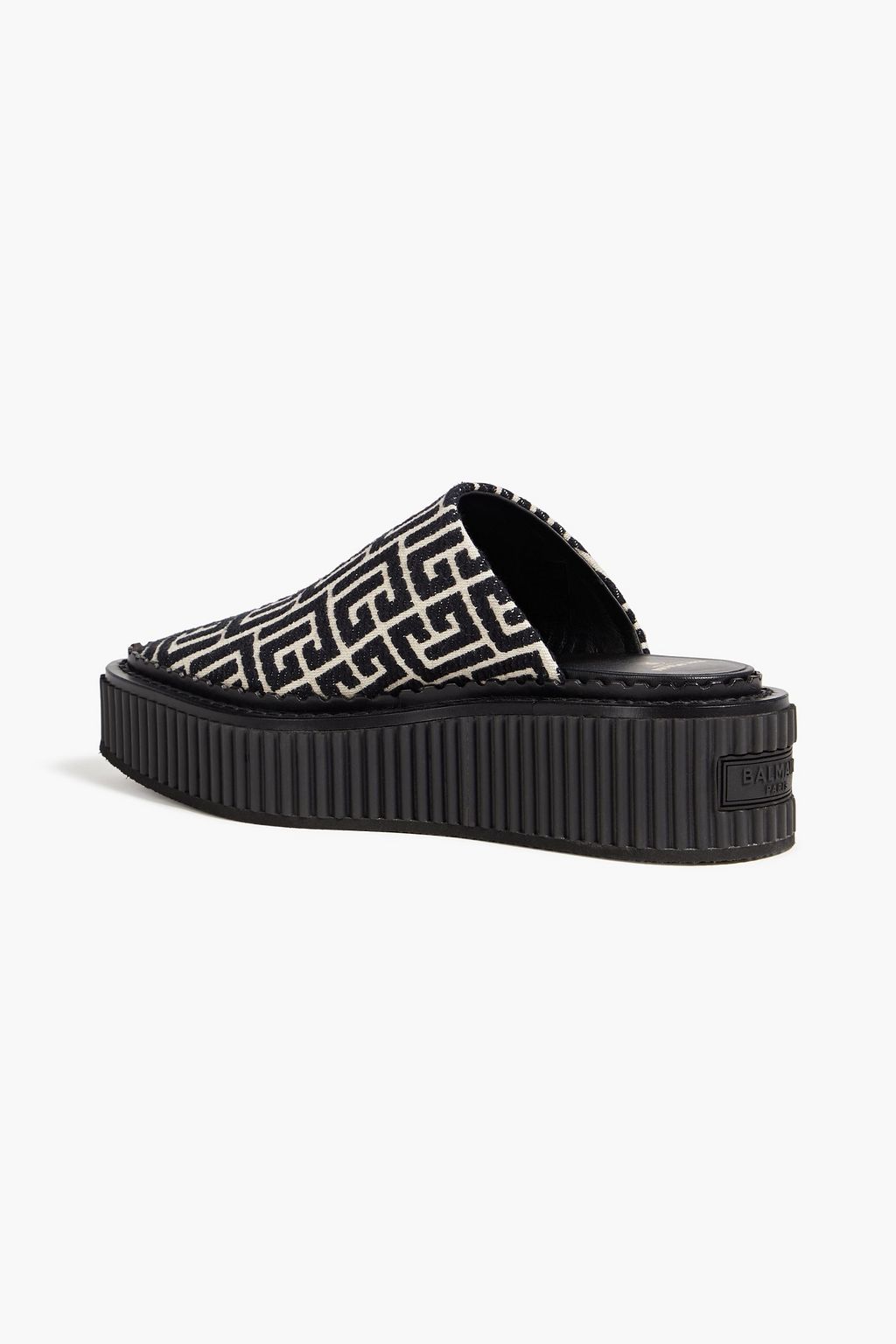 BALMAIN 우다 50 로고 자카드 뮬
