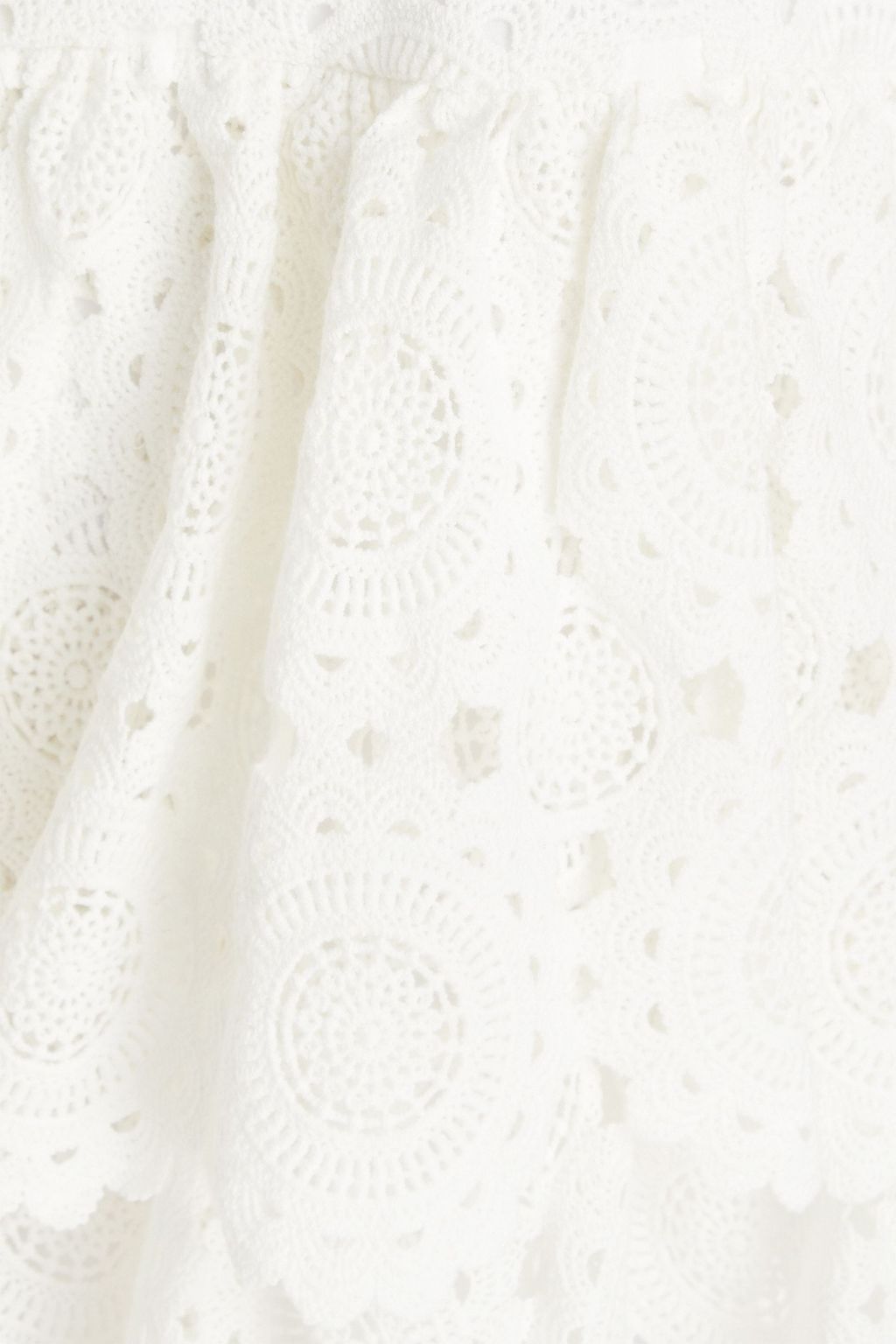 MAJE Tiered cutout cotton crocheted lace mini dress