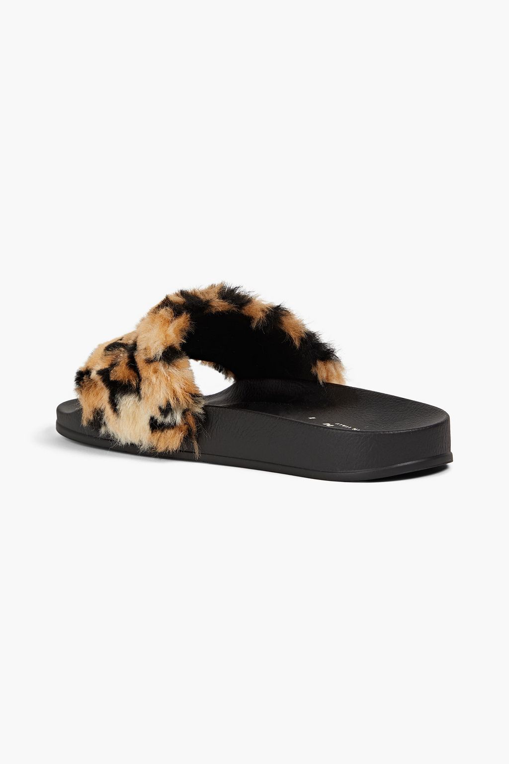 MARNI Embroidered leopardprint faux fur slides THE