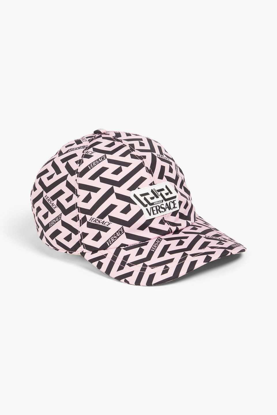 Versace Logo-print Shell Baseball Cap In Pink