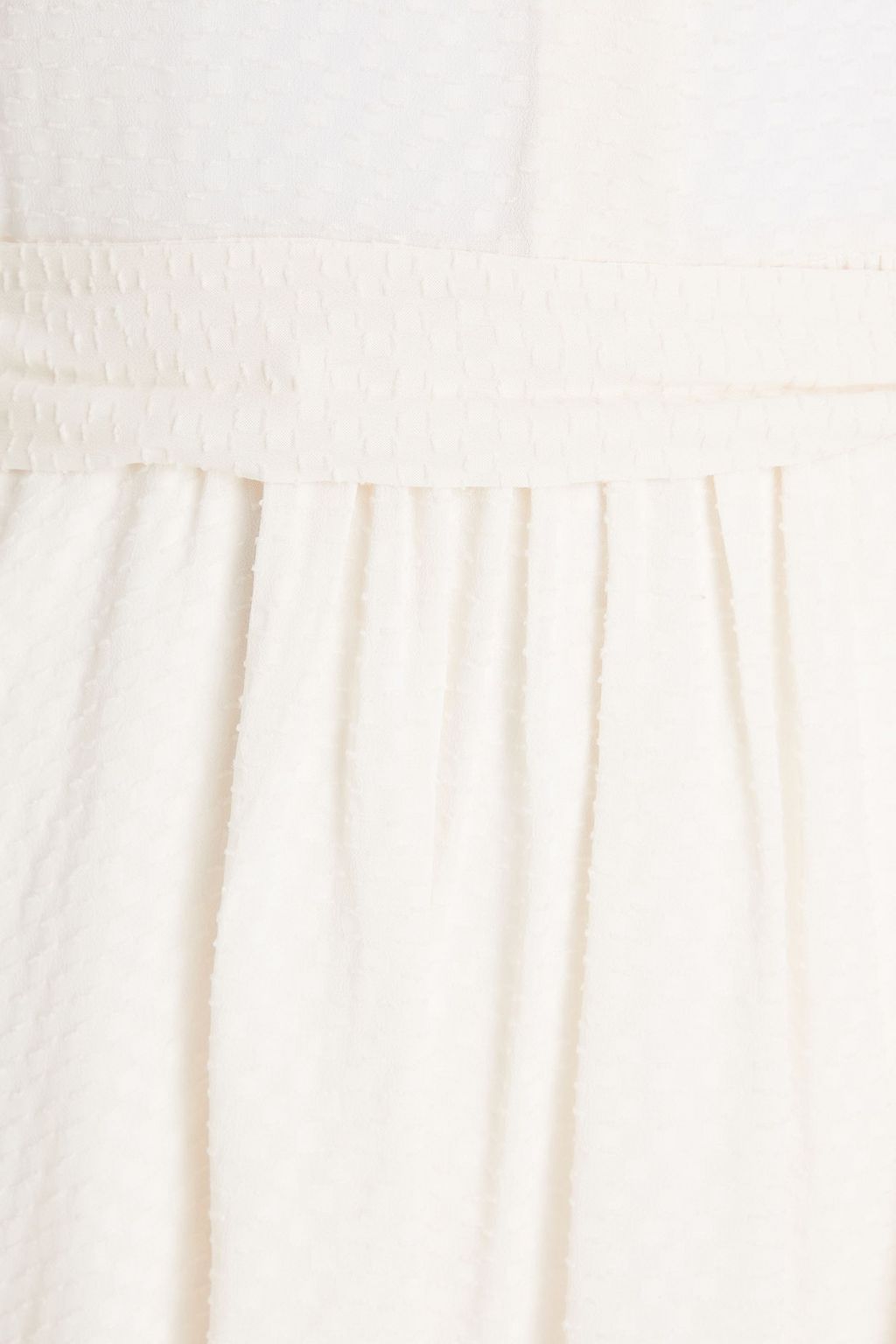 MAJE Gathered fil coupé crepe de chine mini shirt dress