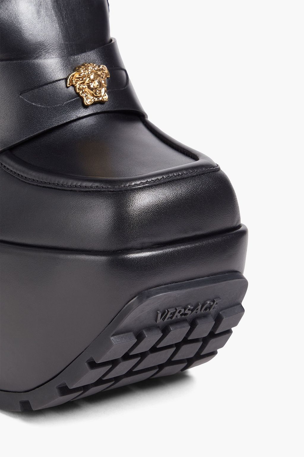 VERSACE レザー ウェッジ プラットフォームローファー
