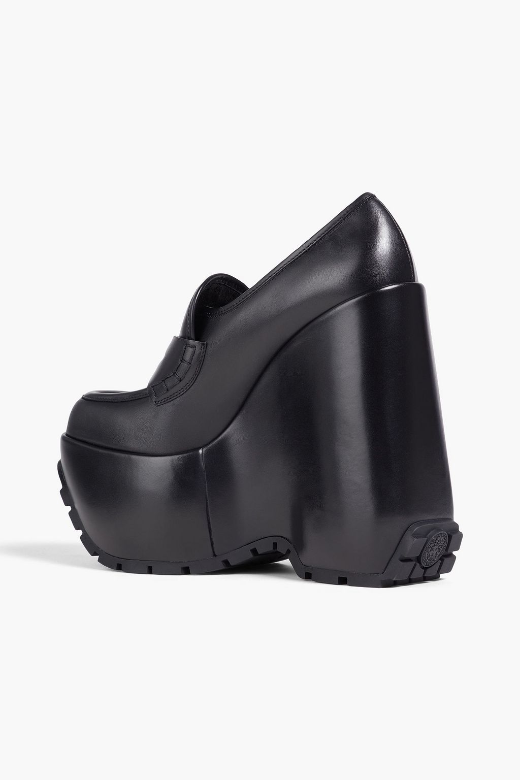 VERSACE レザー ウェッジ プラットフォームローファー