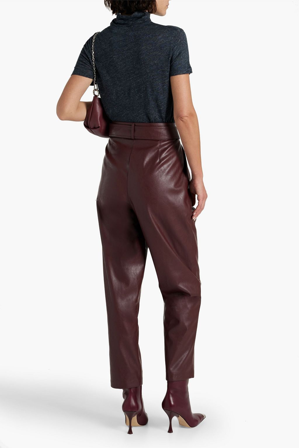 IRO Wake mélange linen-jersey turtleneck top