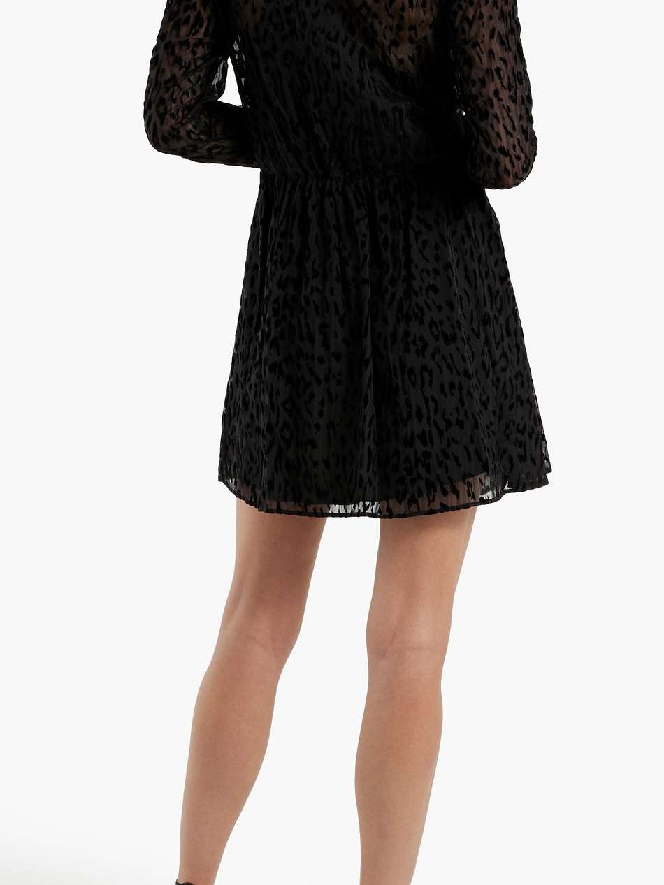 layana wrap-effect devoré silk-chiffon mini dress