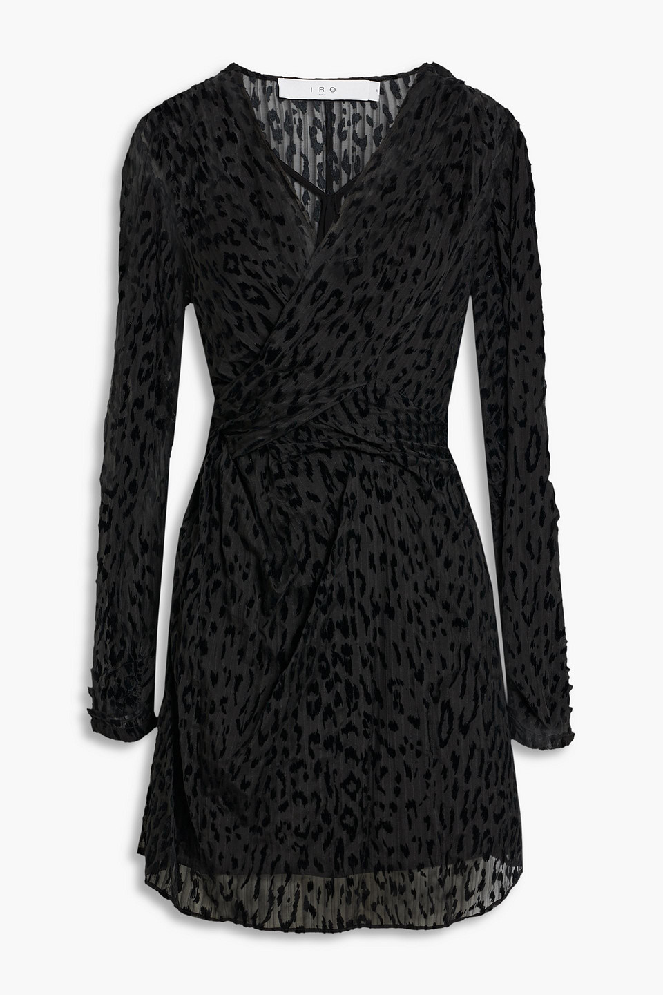 Layana wrap-effect devoré silk-chiffon mini dress