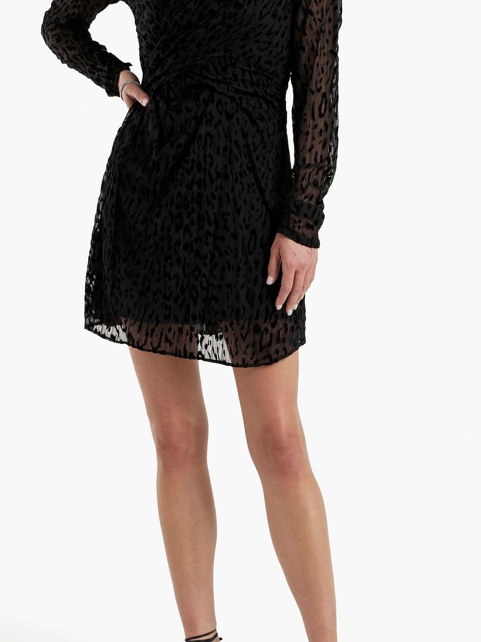 layana wrap-effect devoré silk-chiffon mini dress