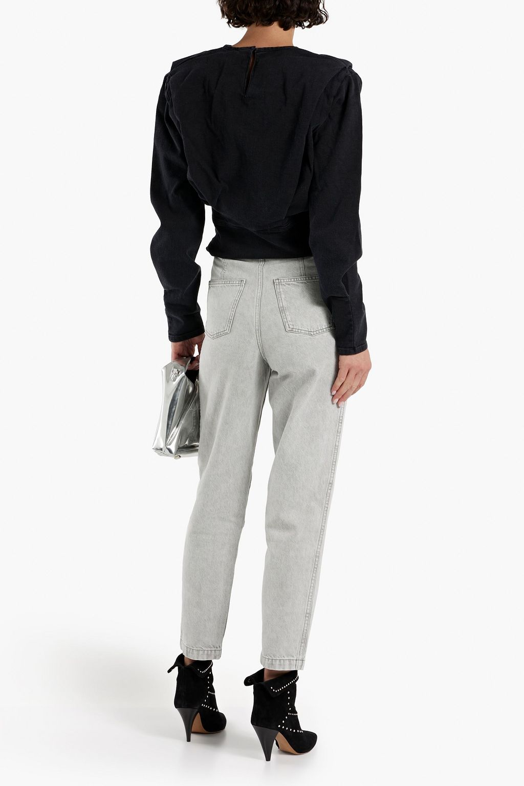 IRO Milley pleated denim top