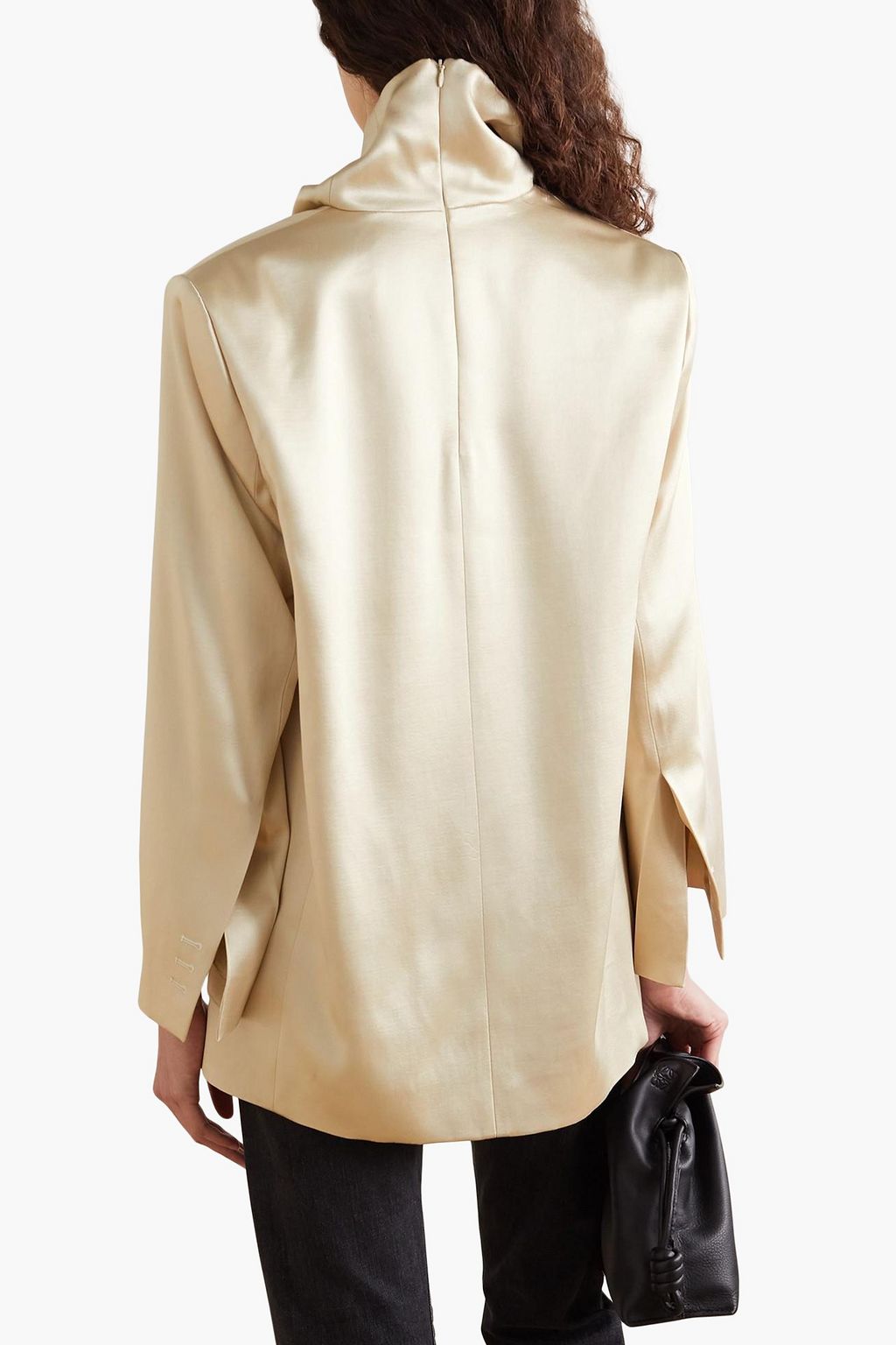TOTEME Apremont draped satin turtleneck blazer