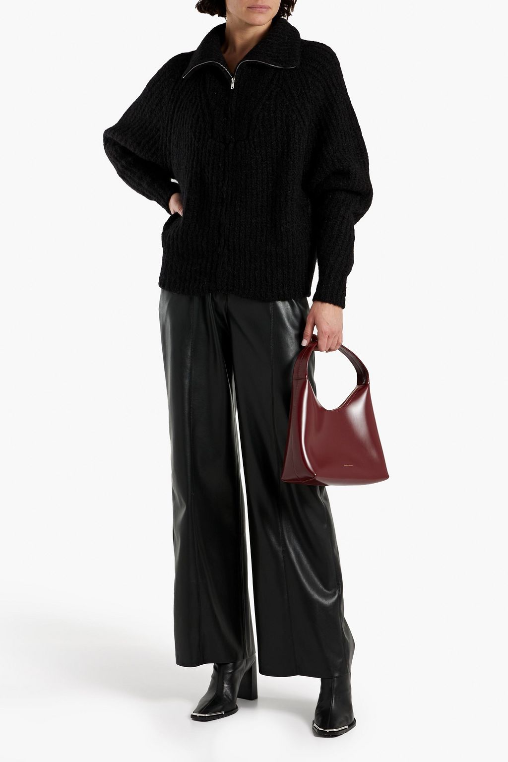 IRO Elida ribbed mohair-blend zip-up sweater