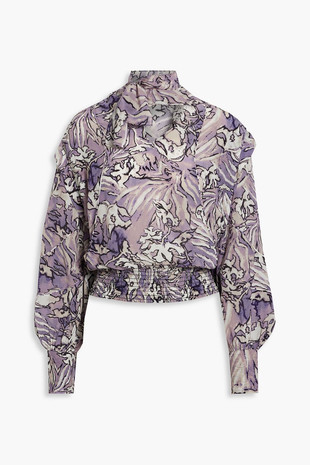 Shop Floral tapestry print crepe shirt