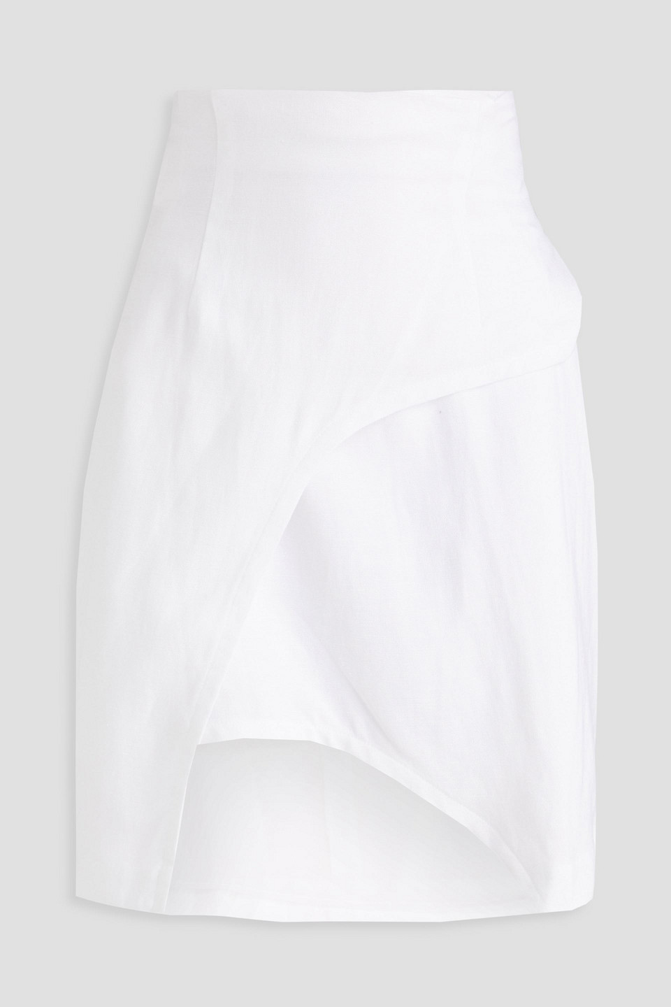 Iro Asymmetric Tencel And Linen-blend Crepe Mini Skirt In White