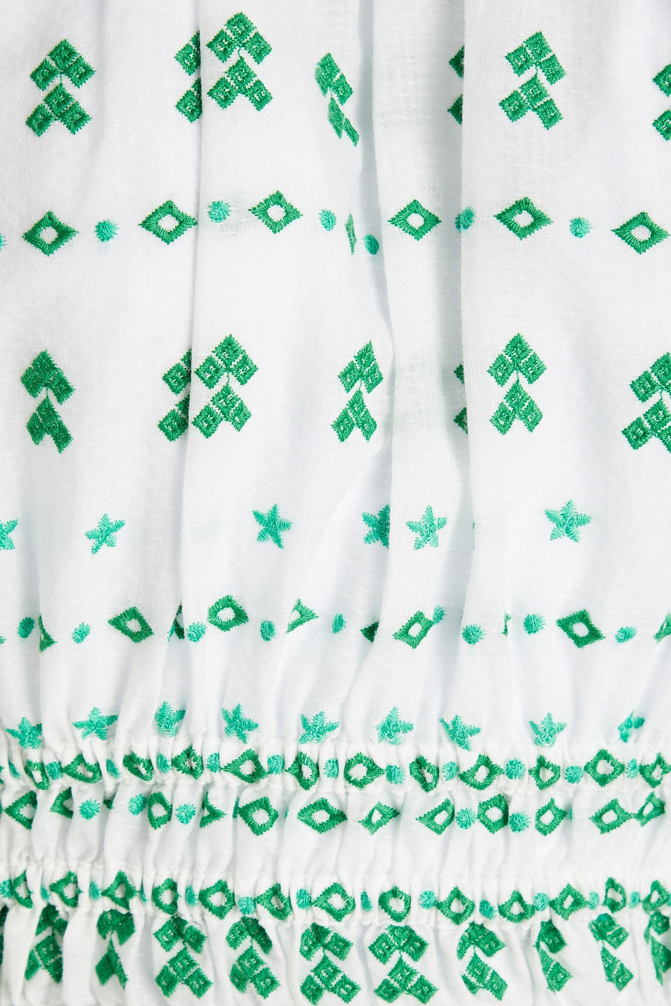 Maje Lolipana Geometric-embroidered Cotton Top In Ecru