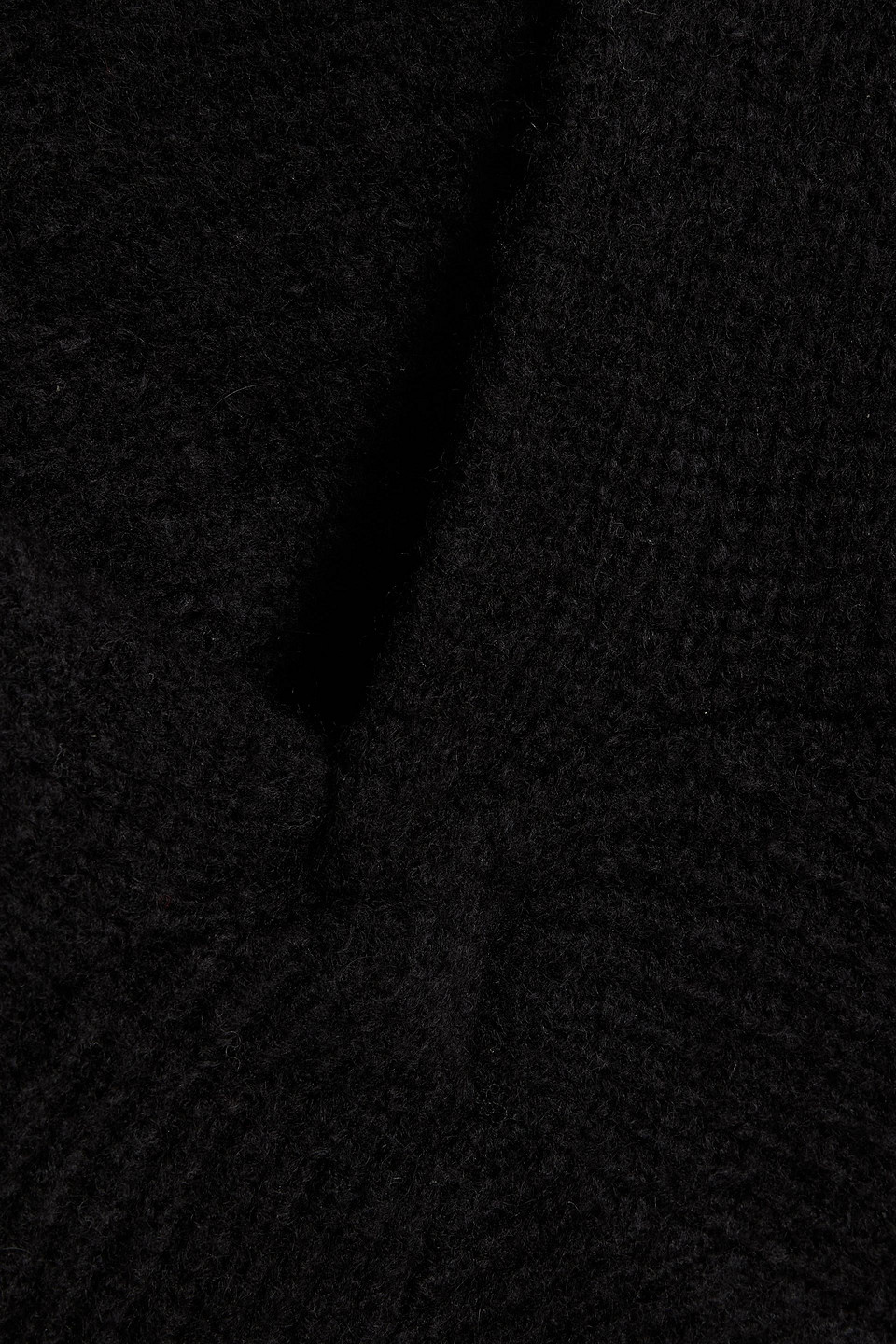 Derek Lam 10 Crosby Marnie Twist-front Brushed Ribbed-knit Sweater In Black