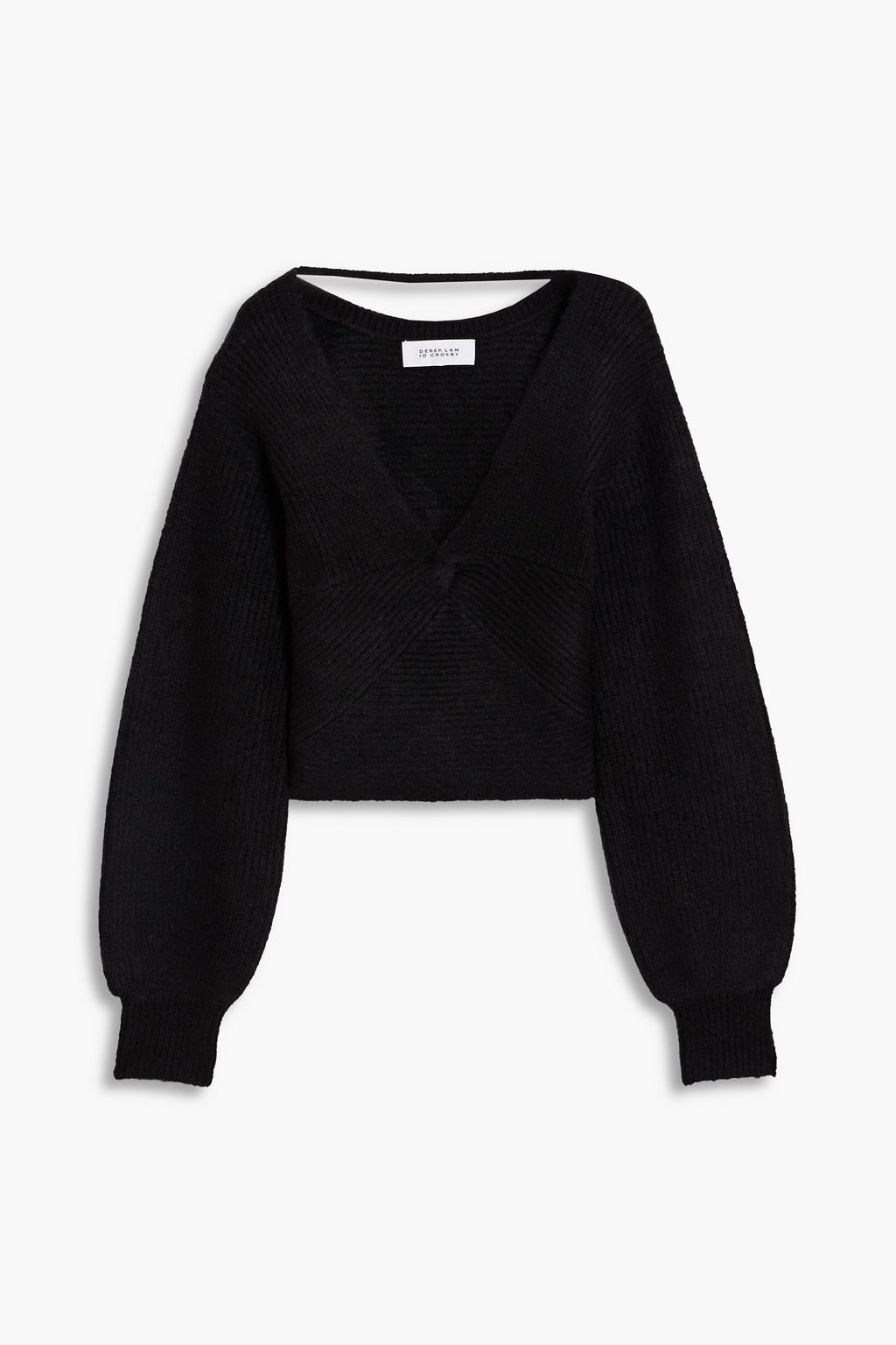 DEREK LAM 10 CROSBY Marnie twist-front brushed ribbed-knit sweater ...