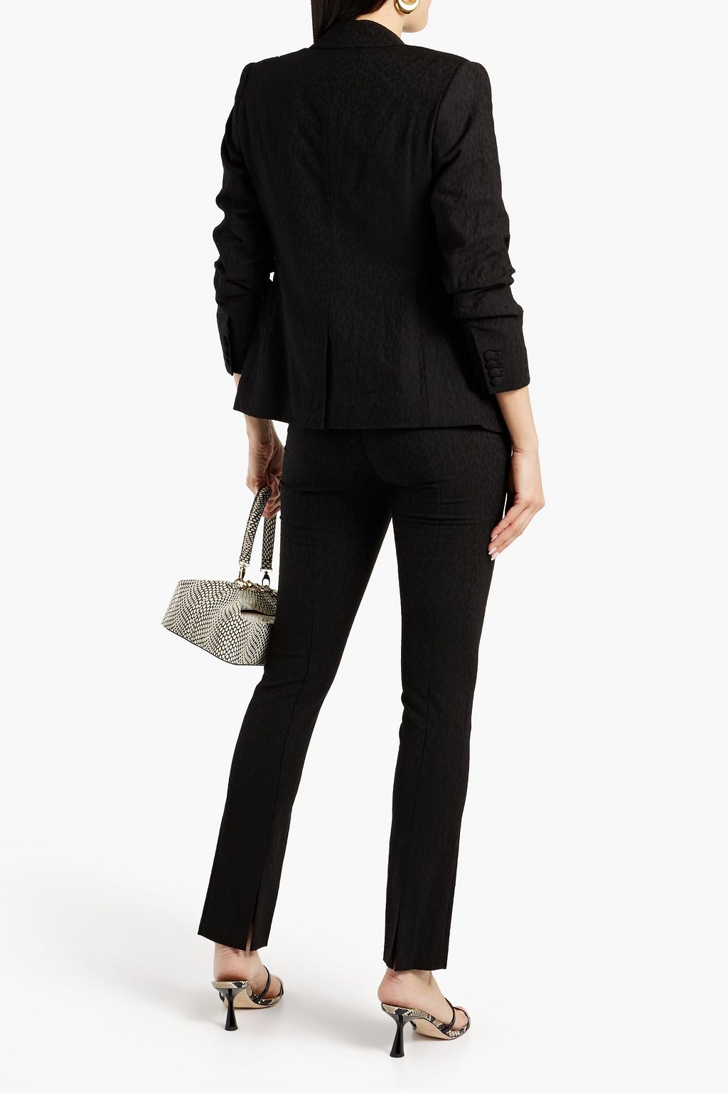 DEREK LAM 10 CROSBY Ruched leopard-jacquard blazer | THE OUTNET