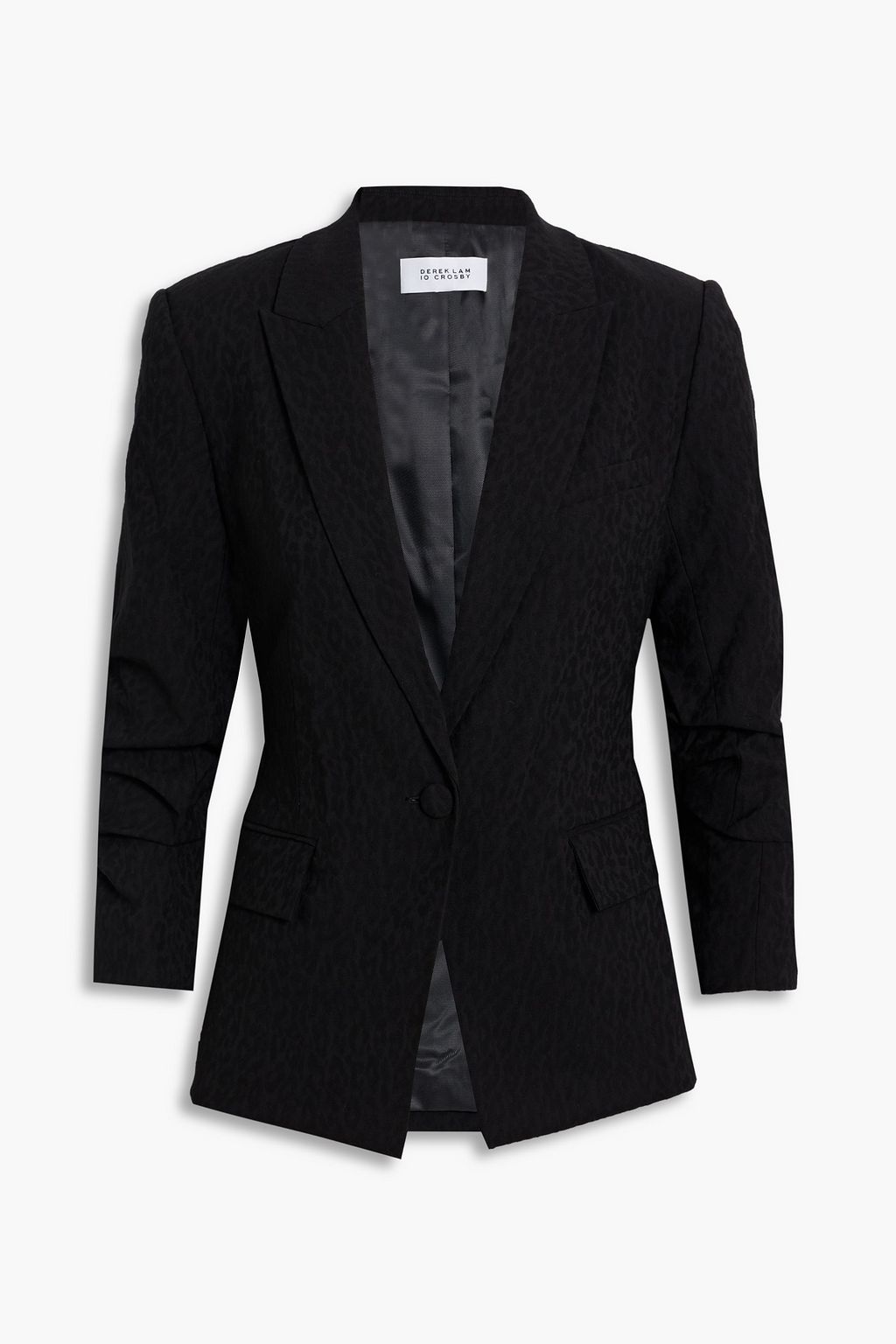 DEREK LAM 10 CROSBY Ruched leopard-jacquard blazer | THE OUTNET