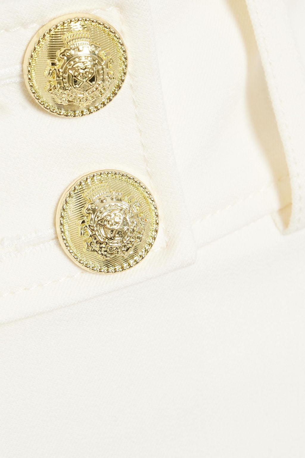 DEREK LAM 10 CROSBY Button-embellished cotton-blend mini skirt