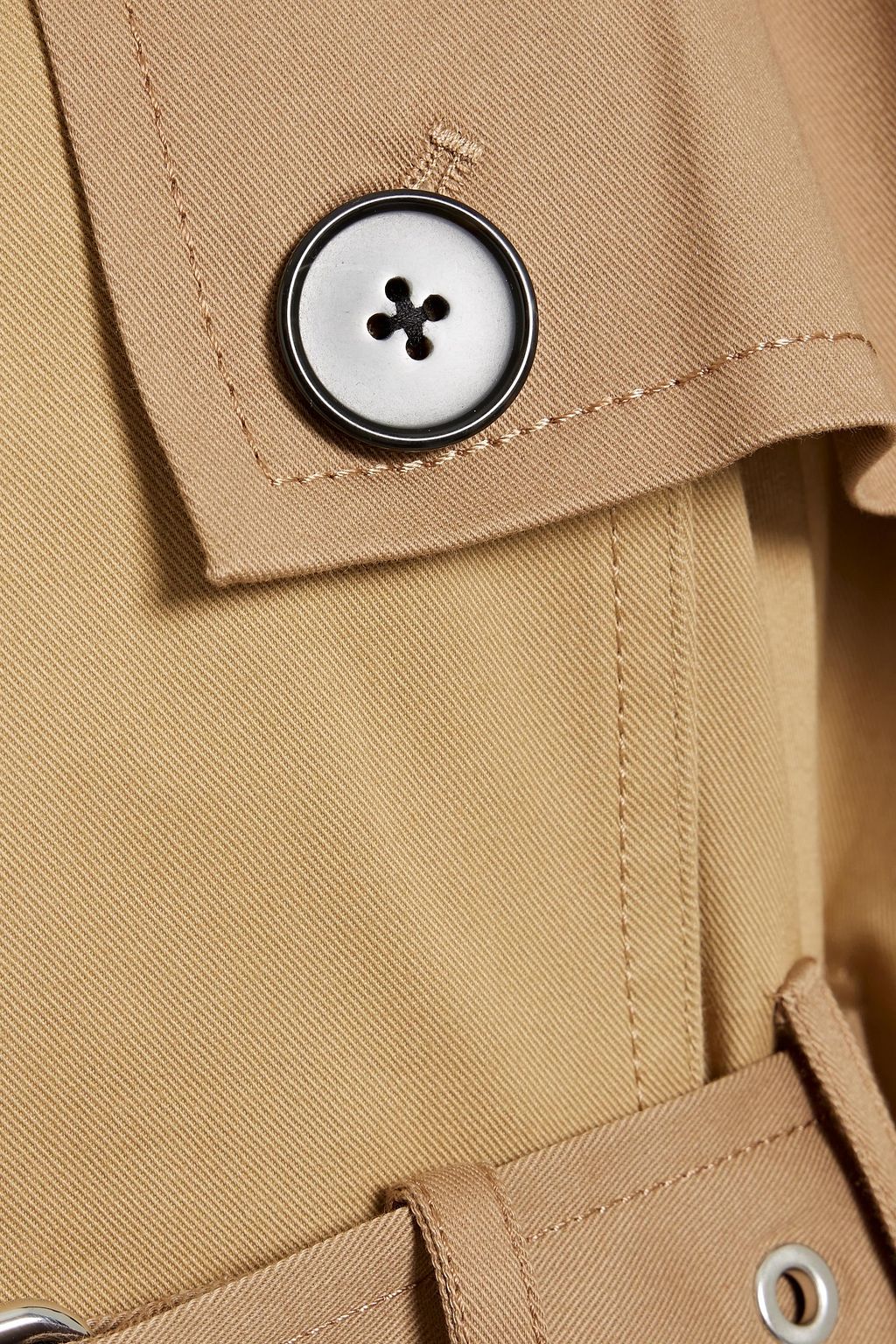 DEREK LAM 10 CROSBY Douglas two-tone cotton-blend gabardine trench coat