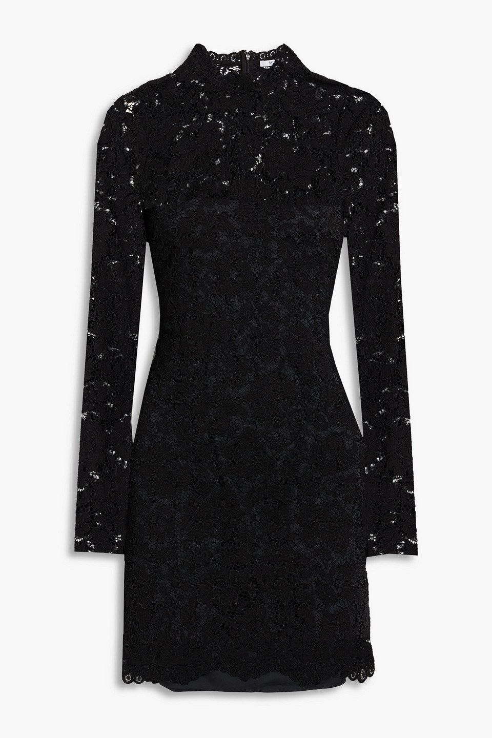 Derek Lam 10 Crosby Britney Lace Mock-neck Mini Dress In Black