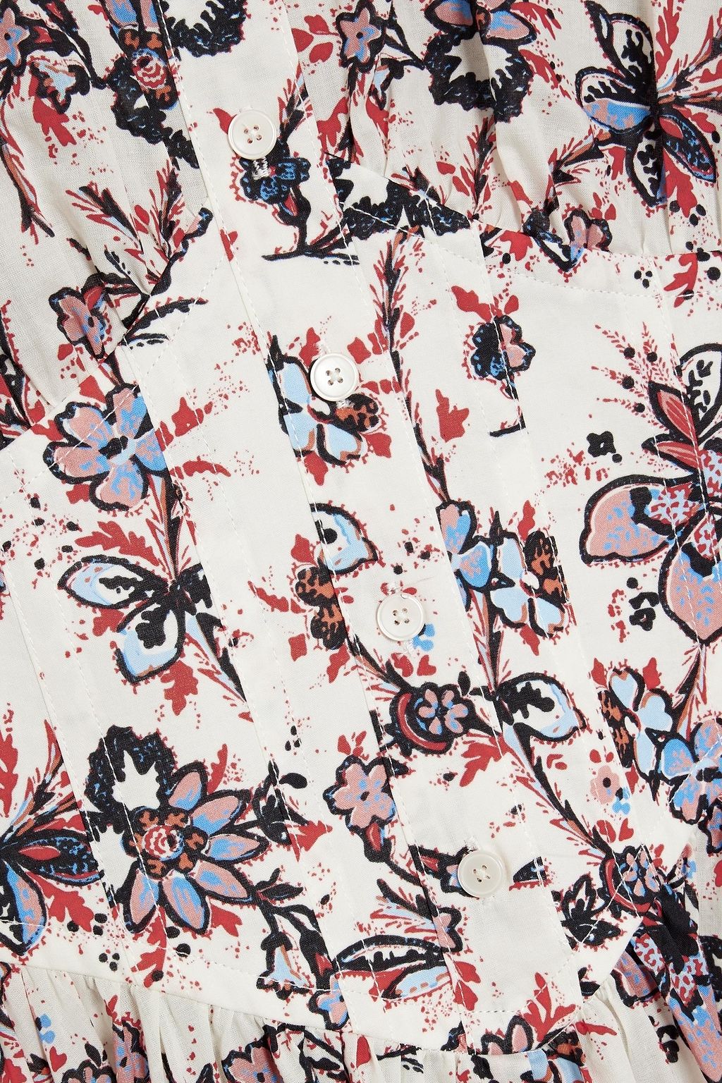 DEREK LAM 10 CROSBY Eleanor gathered floral-print cotton midi shirt dress