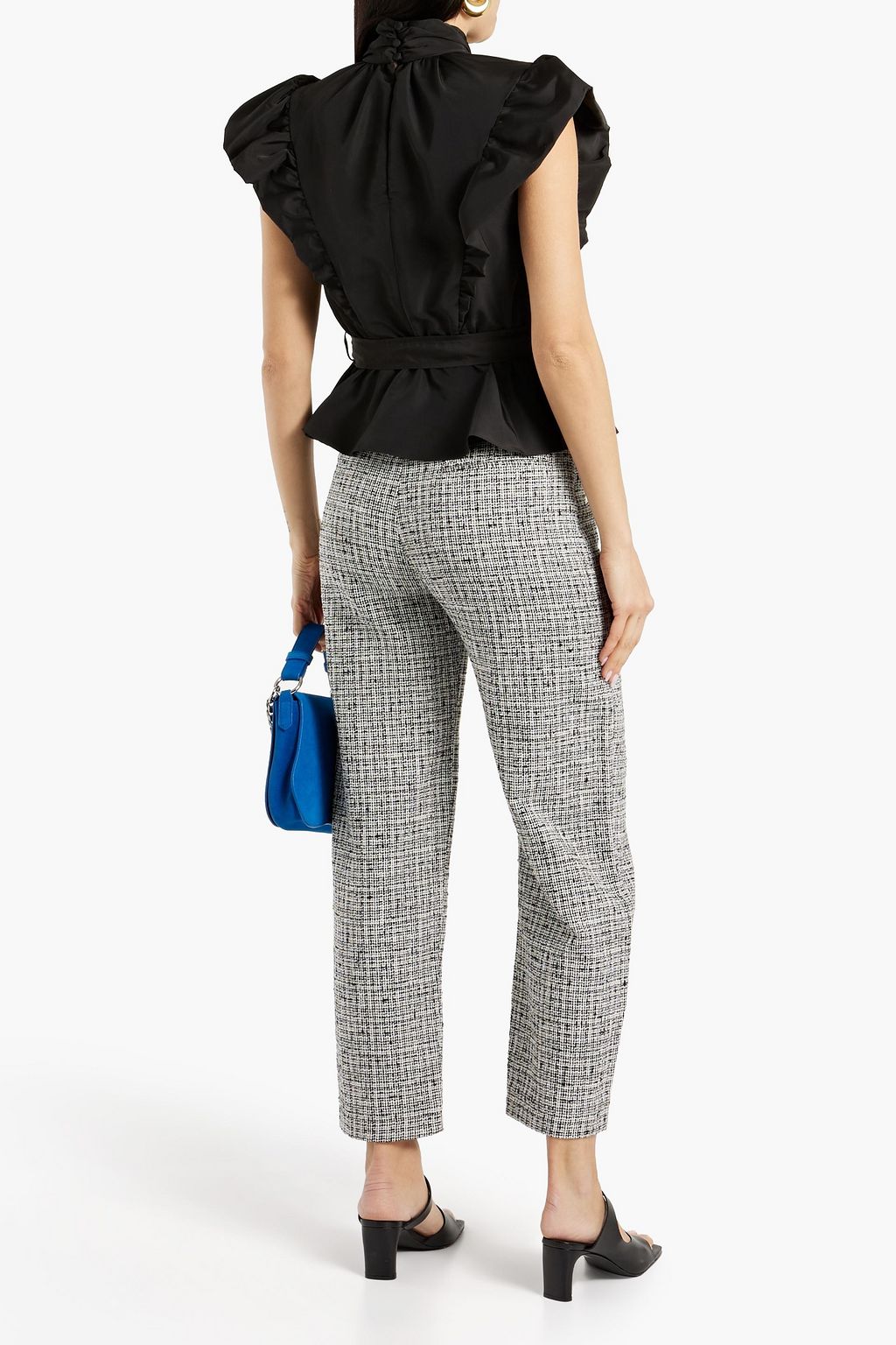 DEREK LAM 10 CROSBY Brynn wrap-effect cutout shell peplum top