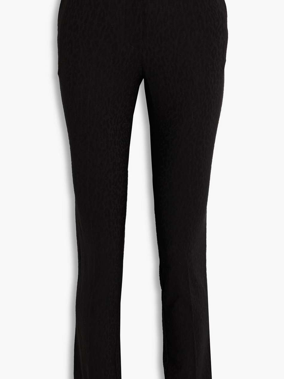leopard-jacquard slim-leg pants