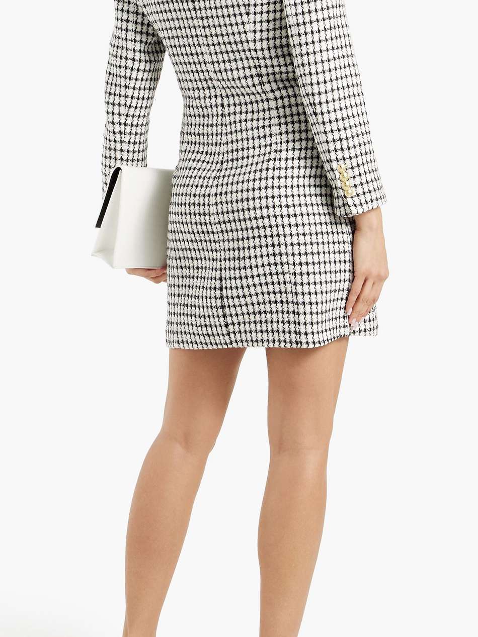 checked bouclé-tweed mini dress