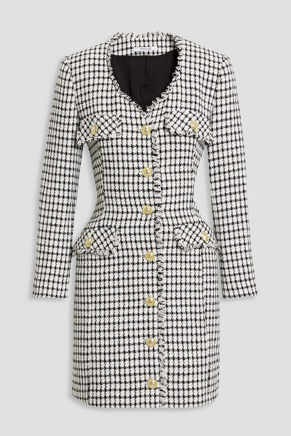 Checked bouclé-tweed mini dress