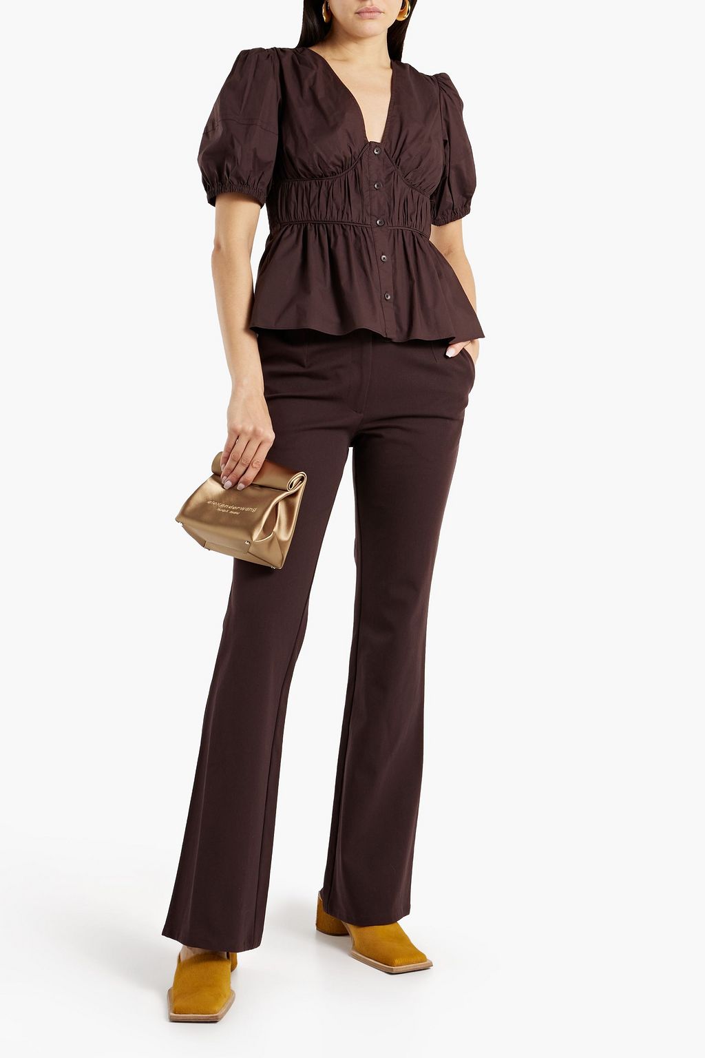 DEREK LAM 10 CROSBY Cotton-blend flared pants