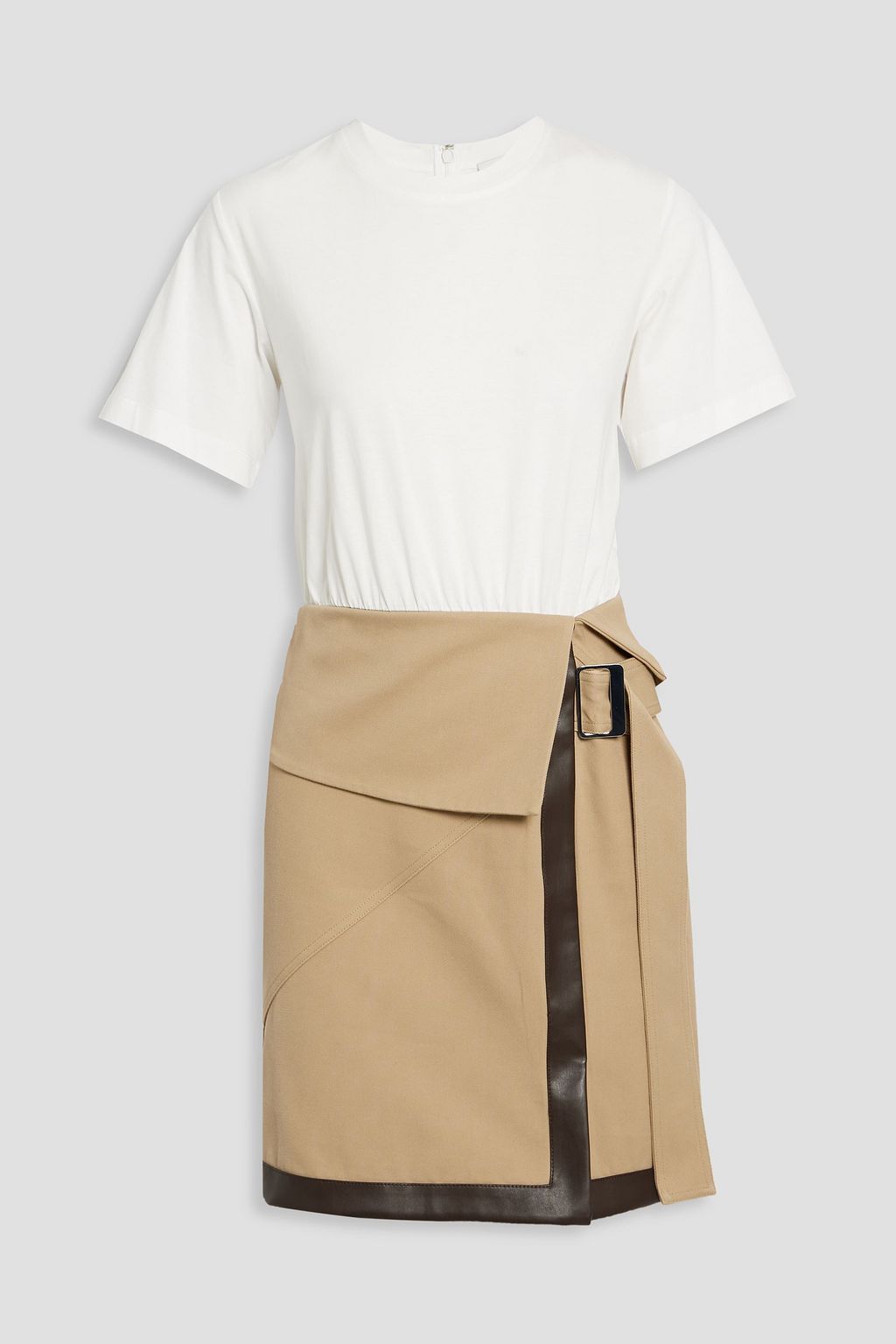 Cotton-jersey and gabardine mini dress