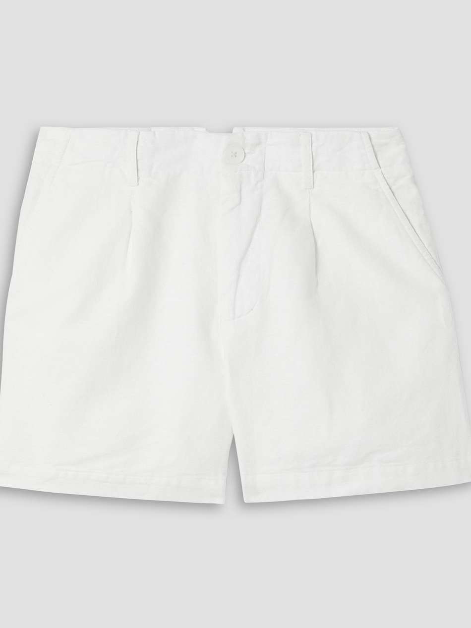 boy linen and cotton-blend shorts