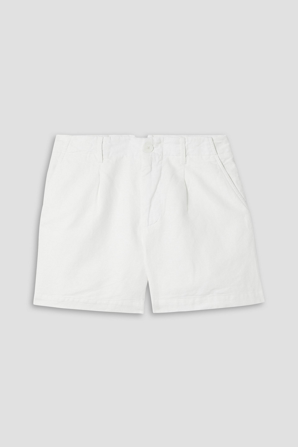 Alex Mill Boy Pleated Linen And Cotton-blend Shorts In White