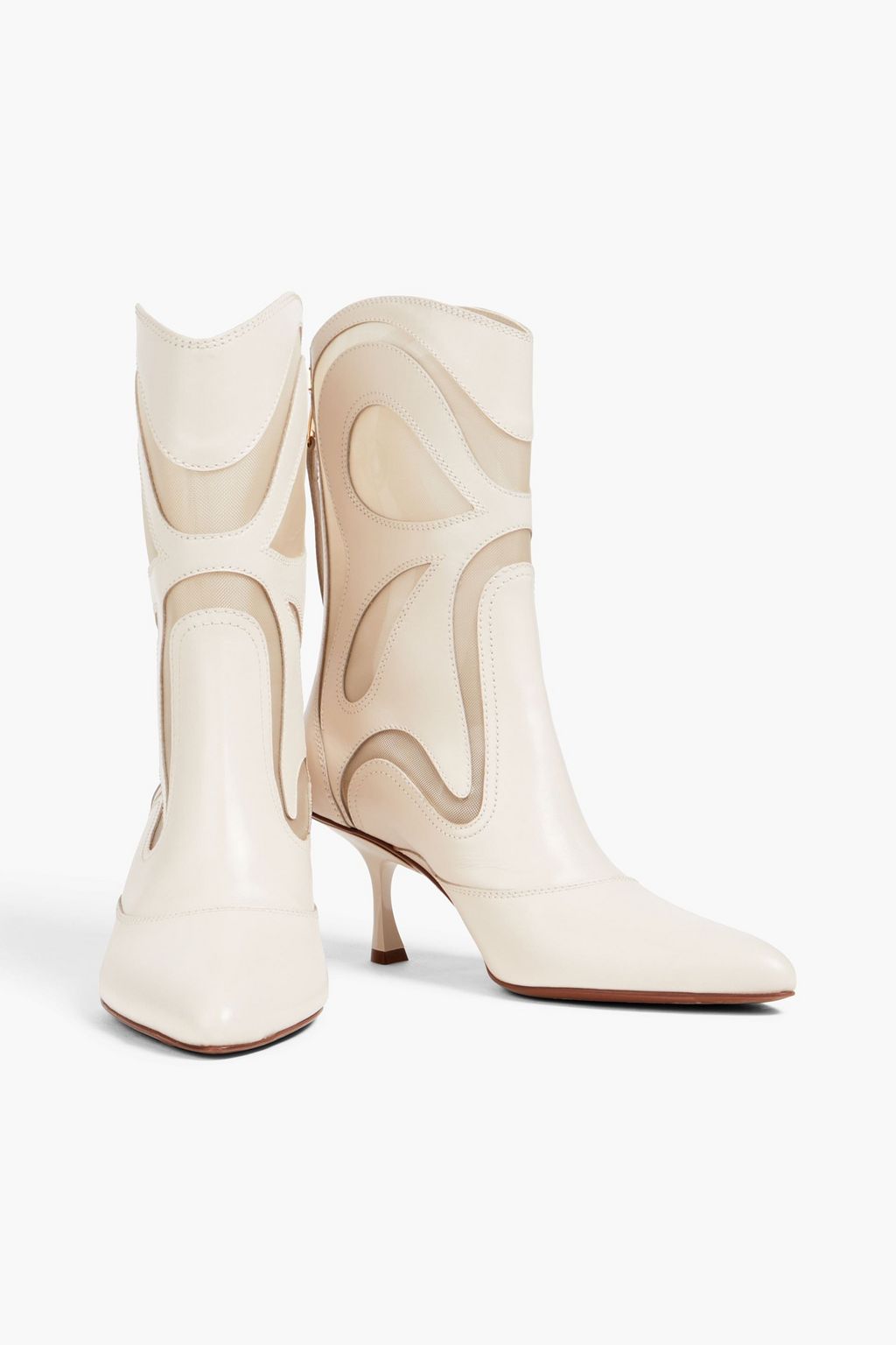 ZIMMERMANN Ankle Boots aus Leder und Mesh