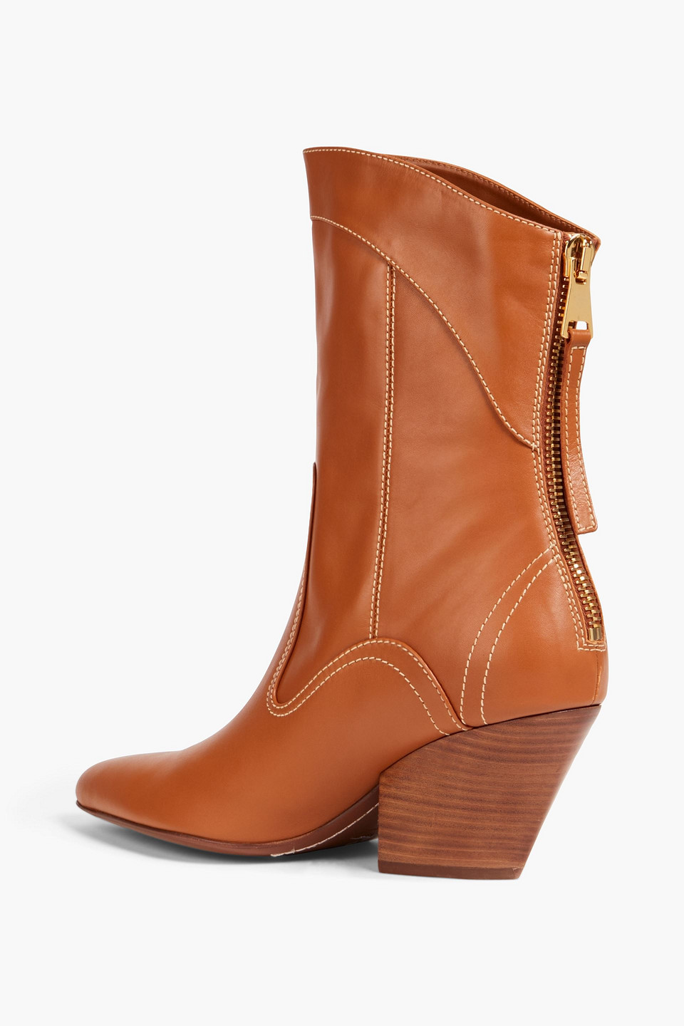 Shop Zimmermann Leather Cowboy Boots In Tan