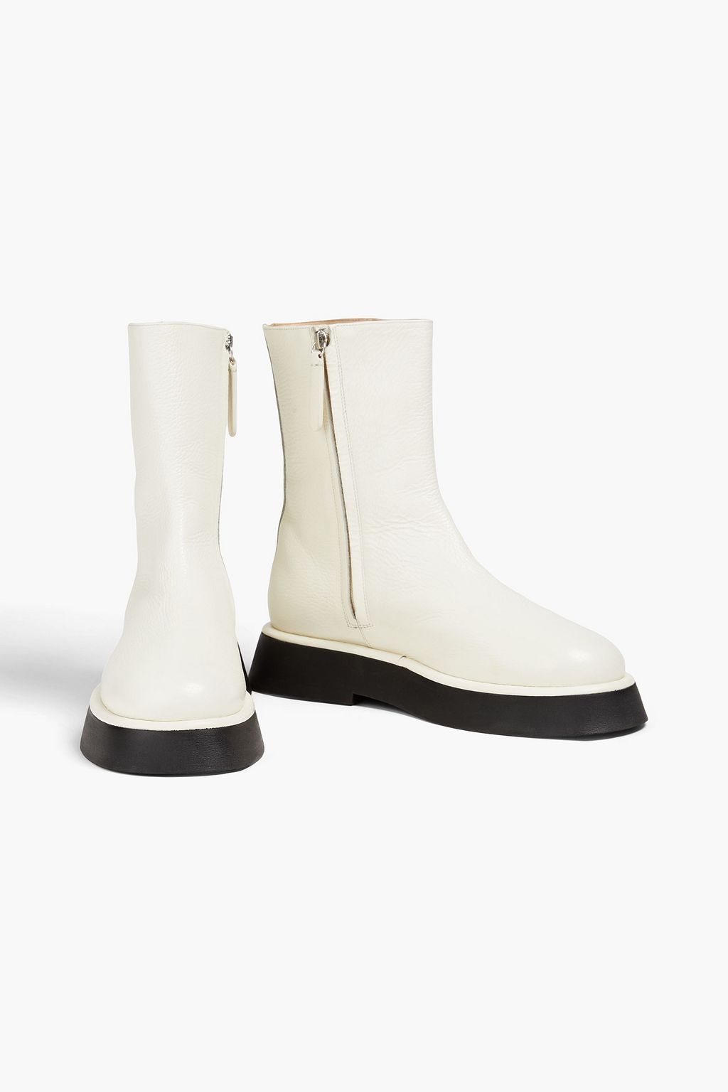 WANDLER Textured-leather platform ankle boots