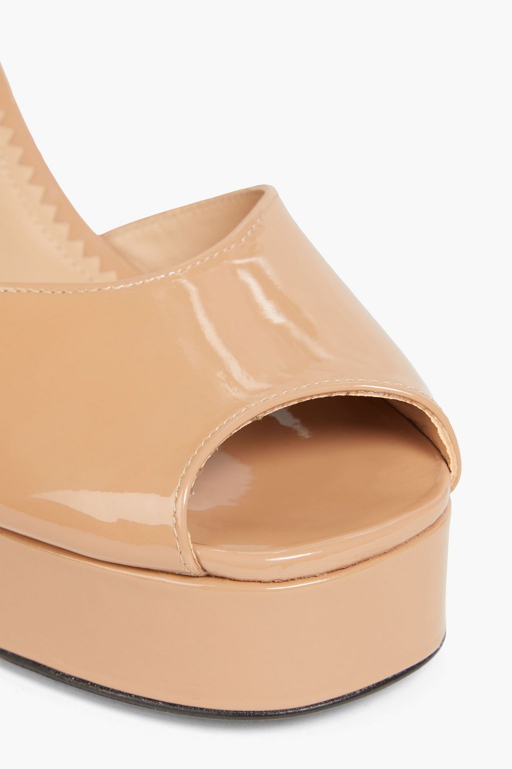 MAJE Crystal-embellished patent-leather pumps