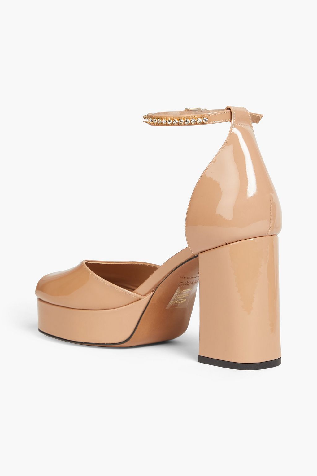 MAJE Crystal-embellished patent-leather pumps