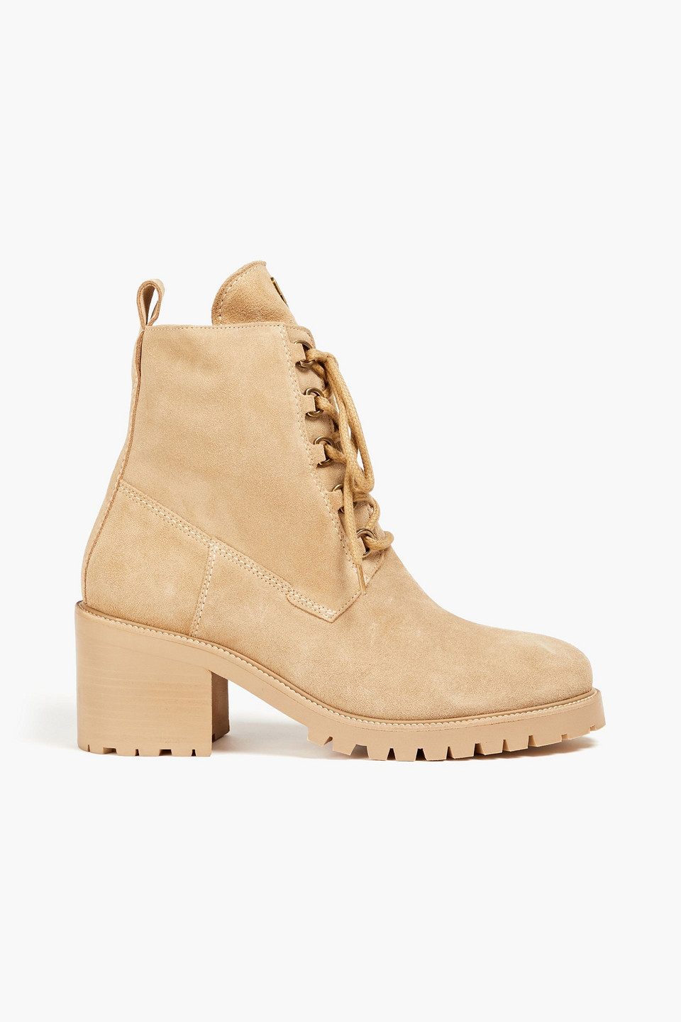 Maje Suede Ankle Boots In Sand